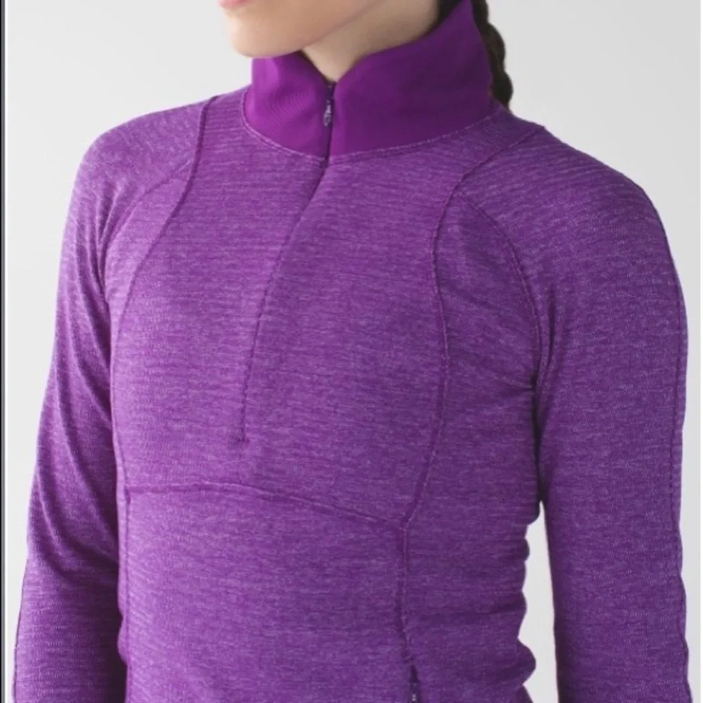 - Lululemon Runderful Violet Purple 1/2 Zip Rulu Pullover Top - Picture 2 of 15